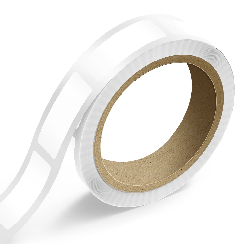 White Glossy 1 1/4 x 3 1/2 Inch Roll of Rectangle Labels