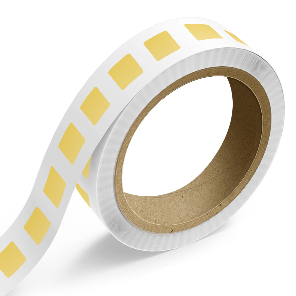 Matte Gold Foil 1 x 1 Inch Roll of Square Labels - Durable