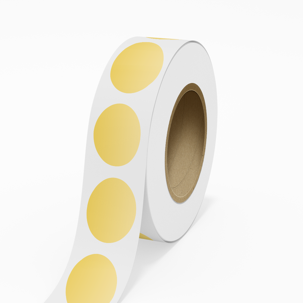 Light Gold 2 x 3 Inch Roll of Oval Outdoor Labels - Weather Resistant