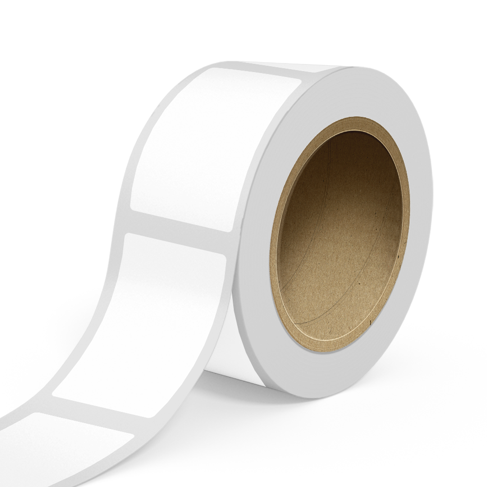 White 3 x 5 Inch Roll of Rectangle Outdoor Labels - Weather Resistant with Easy Peel
