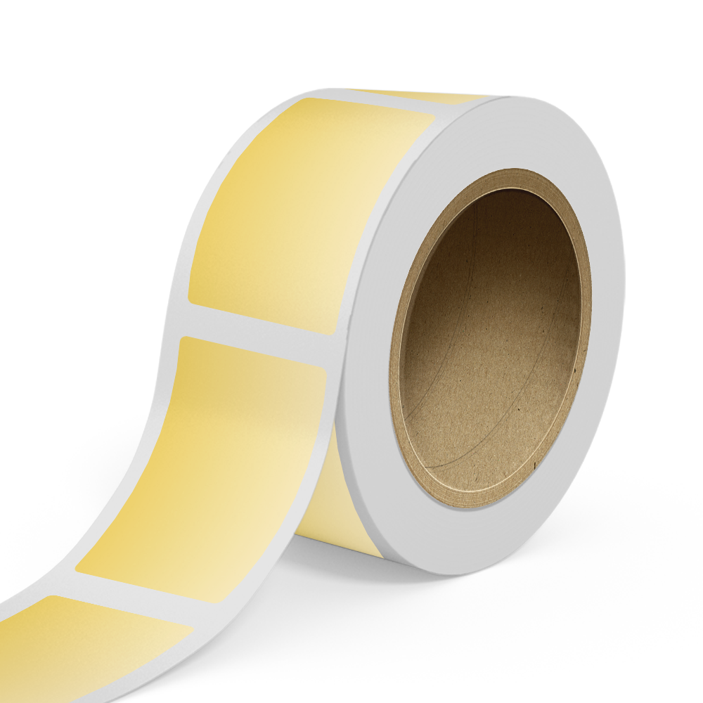 Matte Gold Foil 3 x 5 Inch Roll of Rectangle Labels - Durable