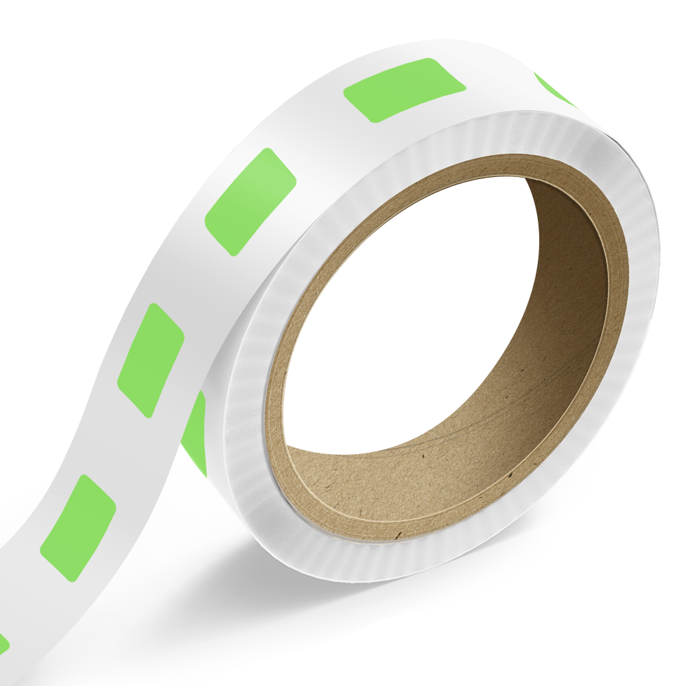 Neon Green 7/8 x 1 3/4 Inch Roll of Rectangle Labels - Bright Adhesive