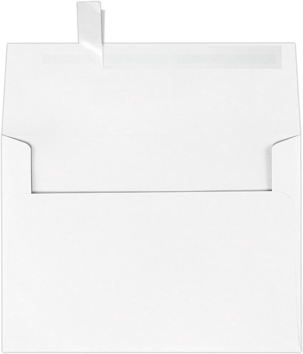 White 100% Cotton 32lb A7 Invitation Envelopes (5 1/4 x 7 1/4) with Peel & Seal