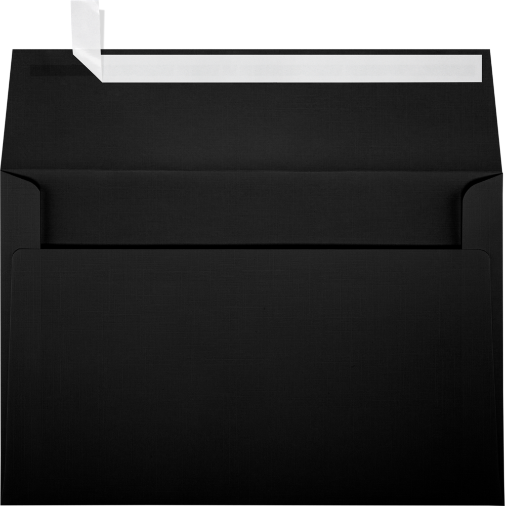Black Linen 32lb A9 Invitation Envelopes (5 3/4 x 8 3/4) with Peel & Seal