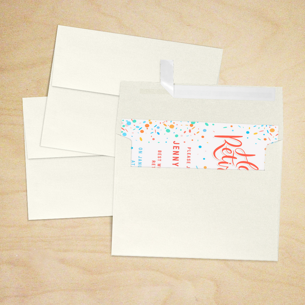 White Quartz Metallic 32lb A7 Invitation Envelopes (5 1/4 x 7 1/4) with Peel & Seal