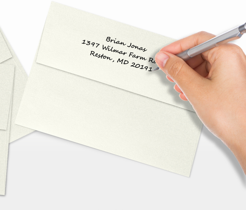 White Quartz Metallic 32lb A7 Invitation Envelopes (5 1/4 x 7 1/4) with Peel & Seal
