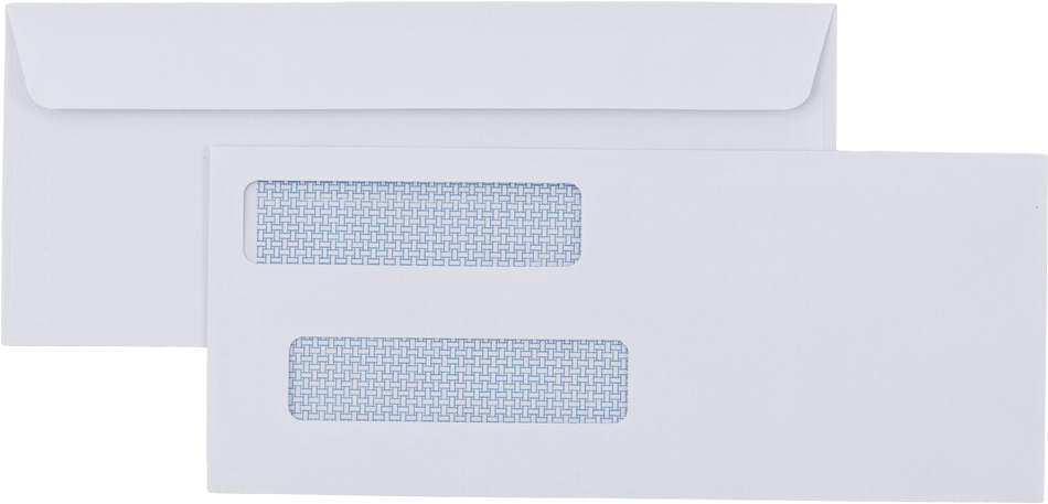 #8 5/8 Check Double Window Envelopes (3 5/8 x 8 3/4) - White 24lb