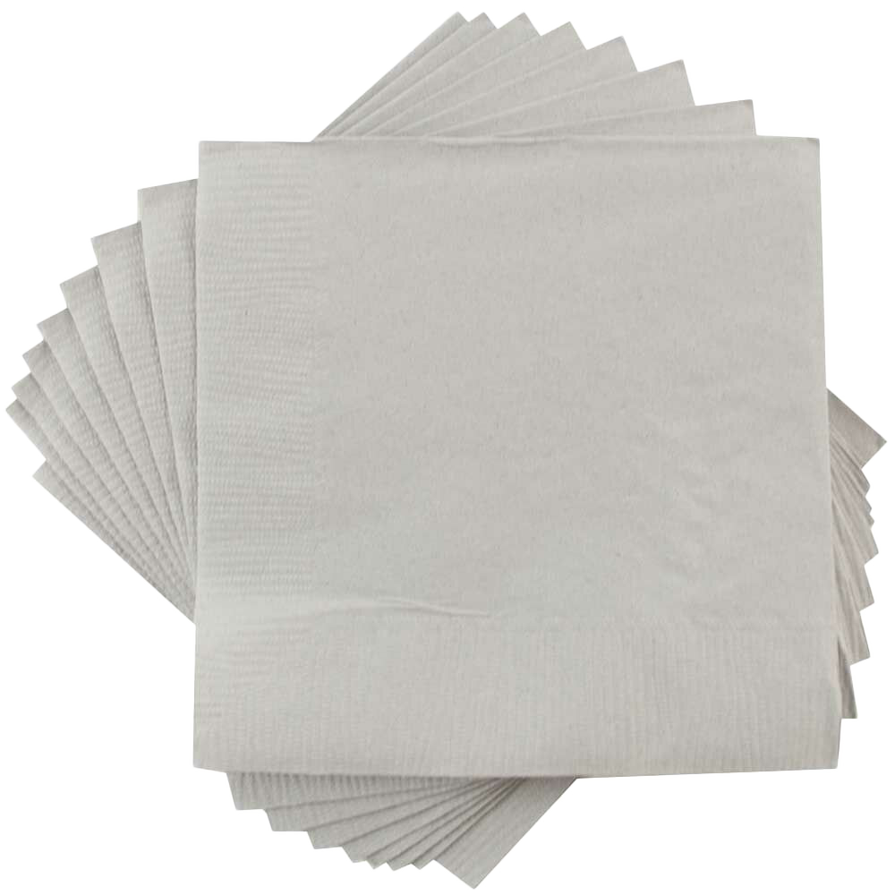 Silver 6 1/2 x 6 1/2 3-Ply Lunch Napkins