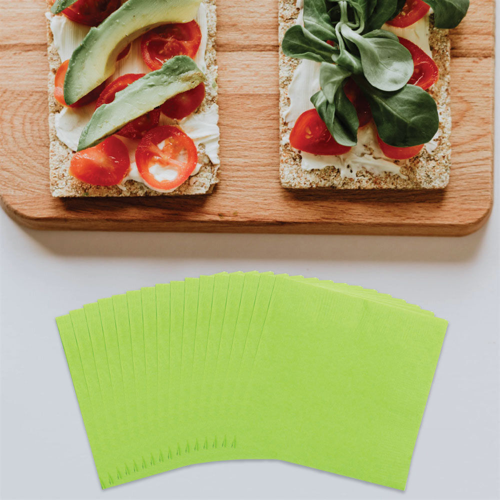 Lime Green 6 1/2 x 6 1/2 3-Ply Lunch Napkins