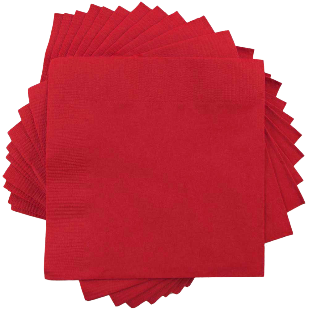 Red 6 1/2 x 6 1/2 3-Ply Lunch Napkins