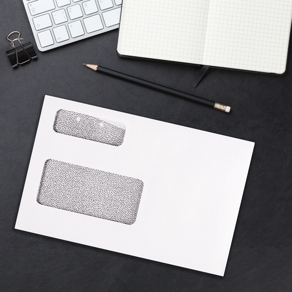 White 24lb T4 Double Window Envelopes (5 3/4 x 9)