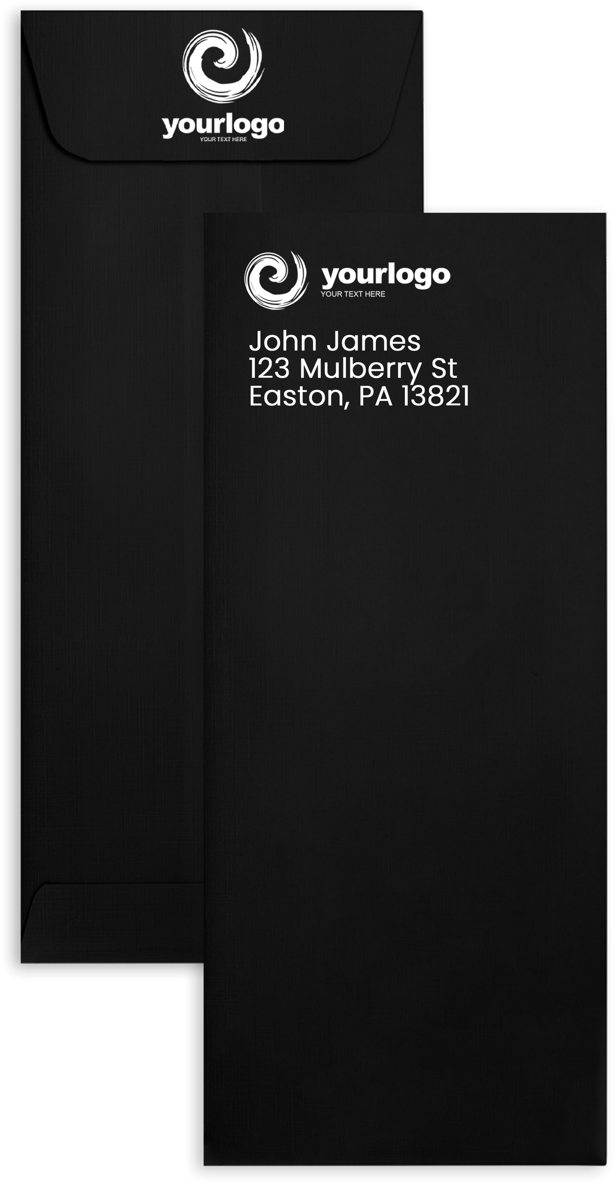 Black Linen 32lb #10 Policy Envelopes (4 1/8 x 9 1/2) with Peel & Seal