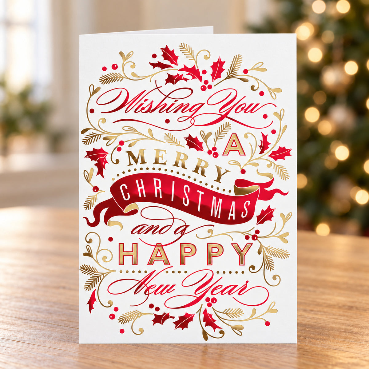 5 x 7 Foldover Card Set 80lb - Christmas Banner