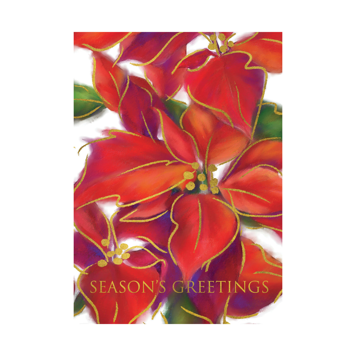 5 x 7 Foldover Card Set 80lb - Vibrant Poinsettia
