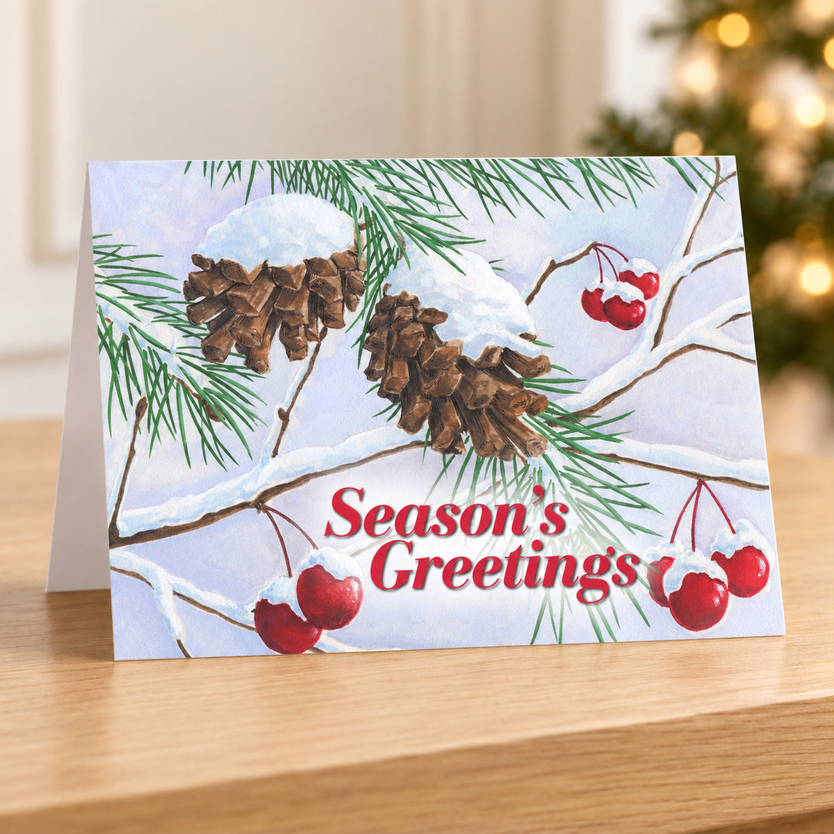 7 x 5 Foldover Card Set 80lb - Glistening Pine Cones