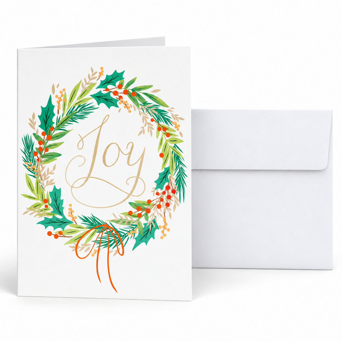 5 x 7 Foldover Card Set 80lb - Wreath of Joy