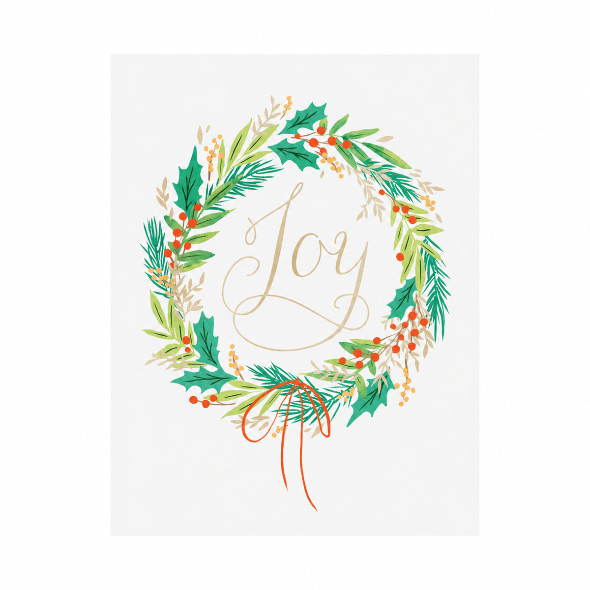 5 x 7 Foldover Card Set 80lb - Wreath of Joy