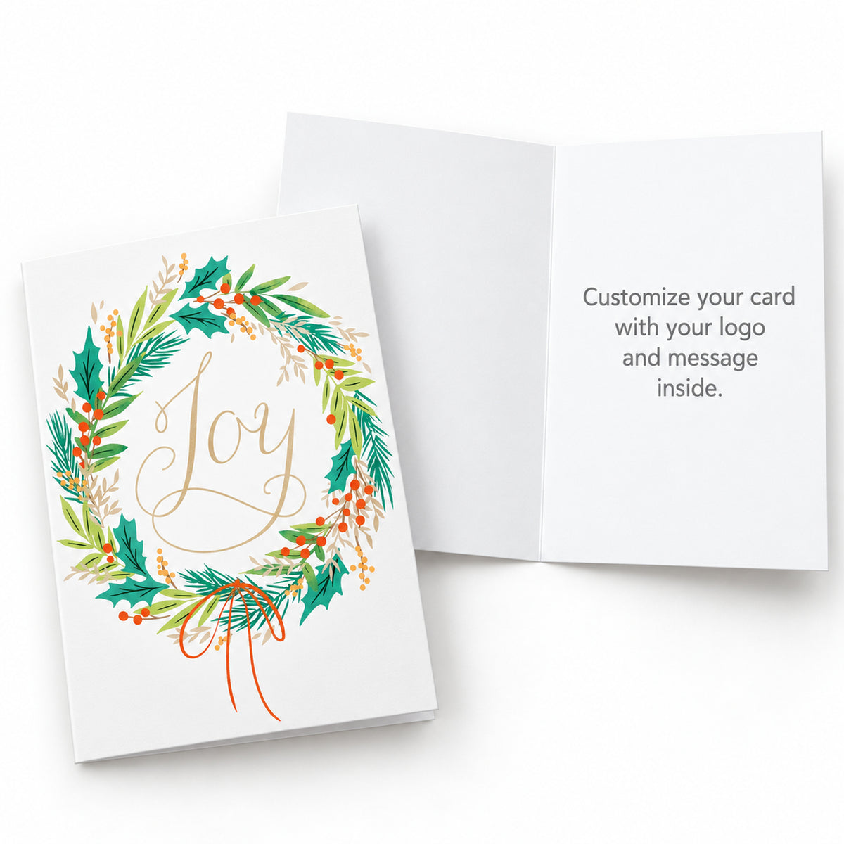 5 x 7 Foldover Card Set 80lb - Wreath of Joy