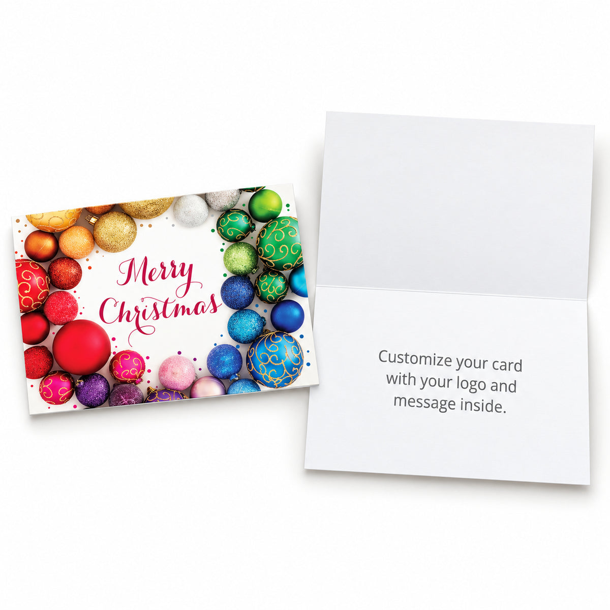 7 x 5 Foldover Card Set 80lb - Colorful Ornament Wreath