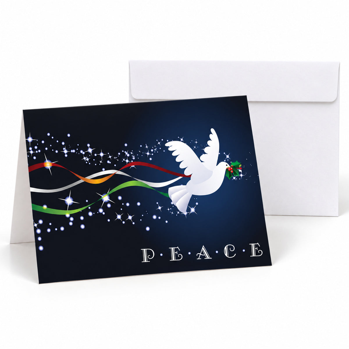 7 x 5 Foldover Card Set 80lb - Festive Dove
