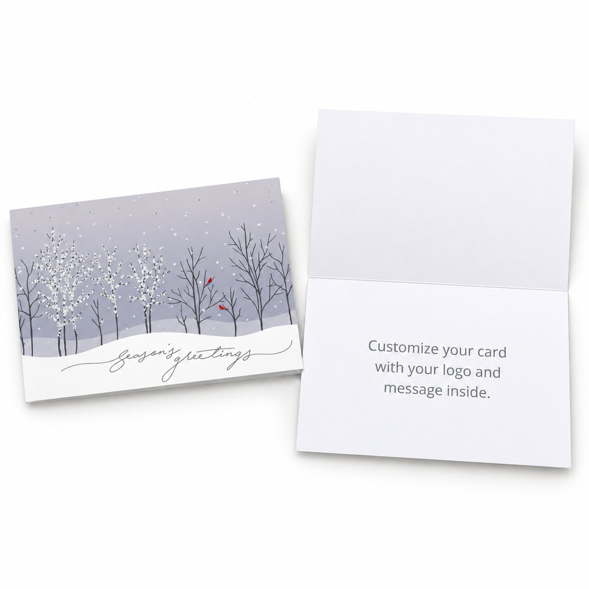 7 x 5 Foldover Card Set 80lb - Trees with Cardinals