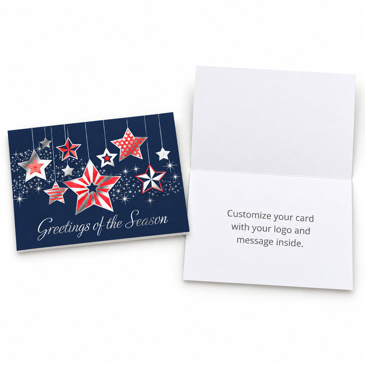 7 x 5 Foldover Card Set 80lb - Patriotic Star Ornaments