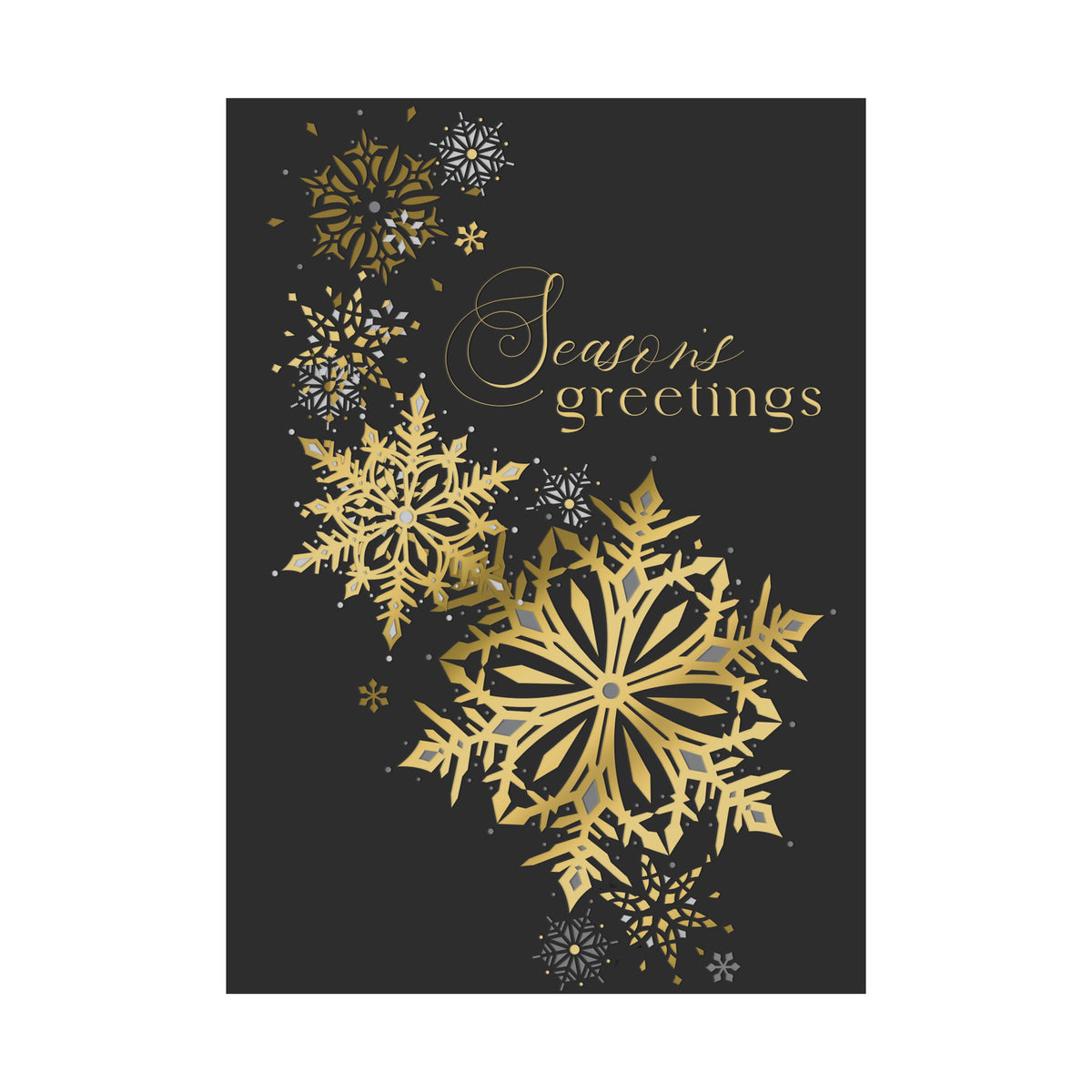 5 x 7 Foldover Card Set 80lb - Metallic Snowflakes