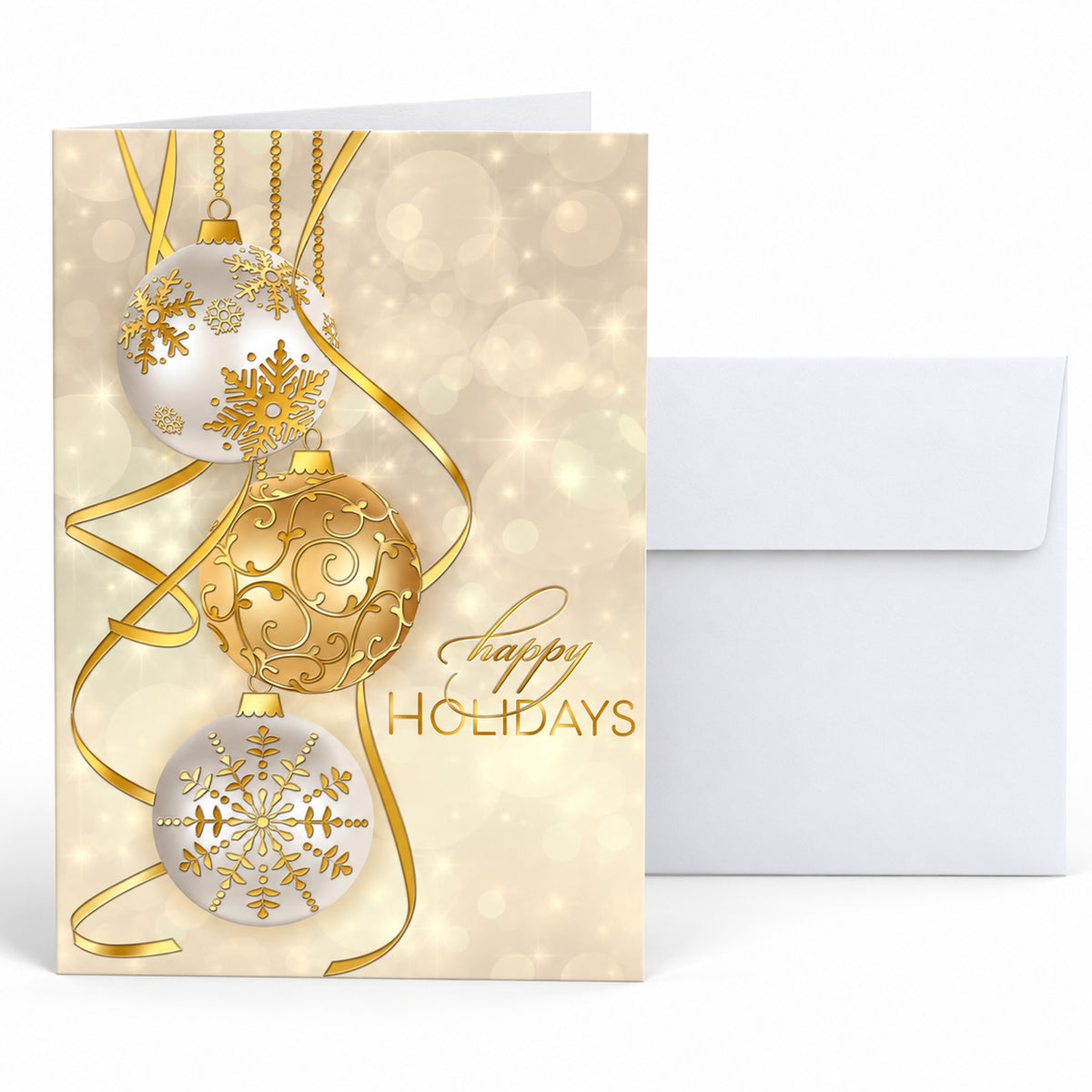 5 x 7 Foldover Card Set 80lb - Golden Baubles