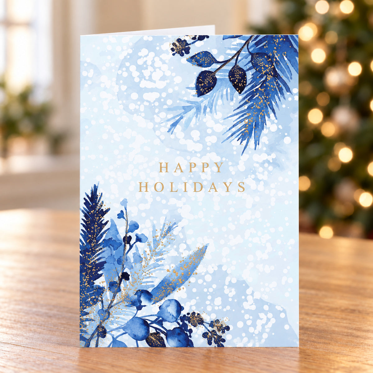 5 x 7 Foldover Card Set 80lb - Holiday Blues