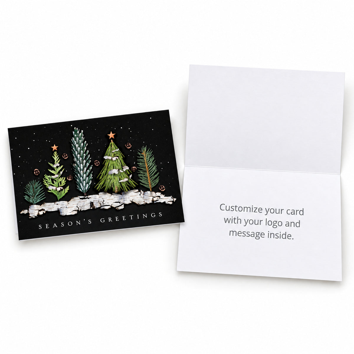 7 x 5 Foldover Card Set 80lb - Real Greenery Treeline