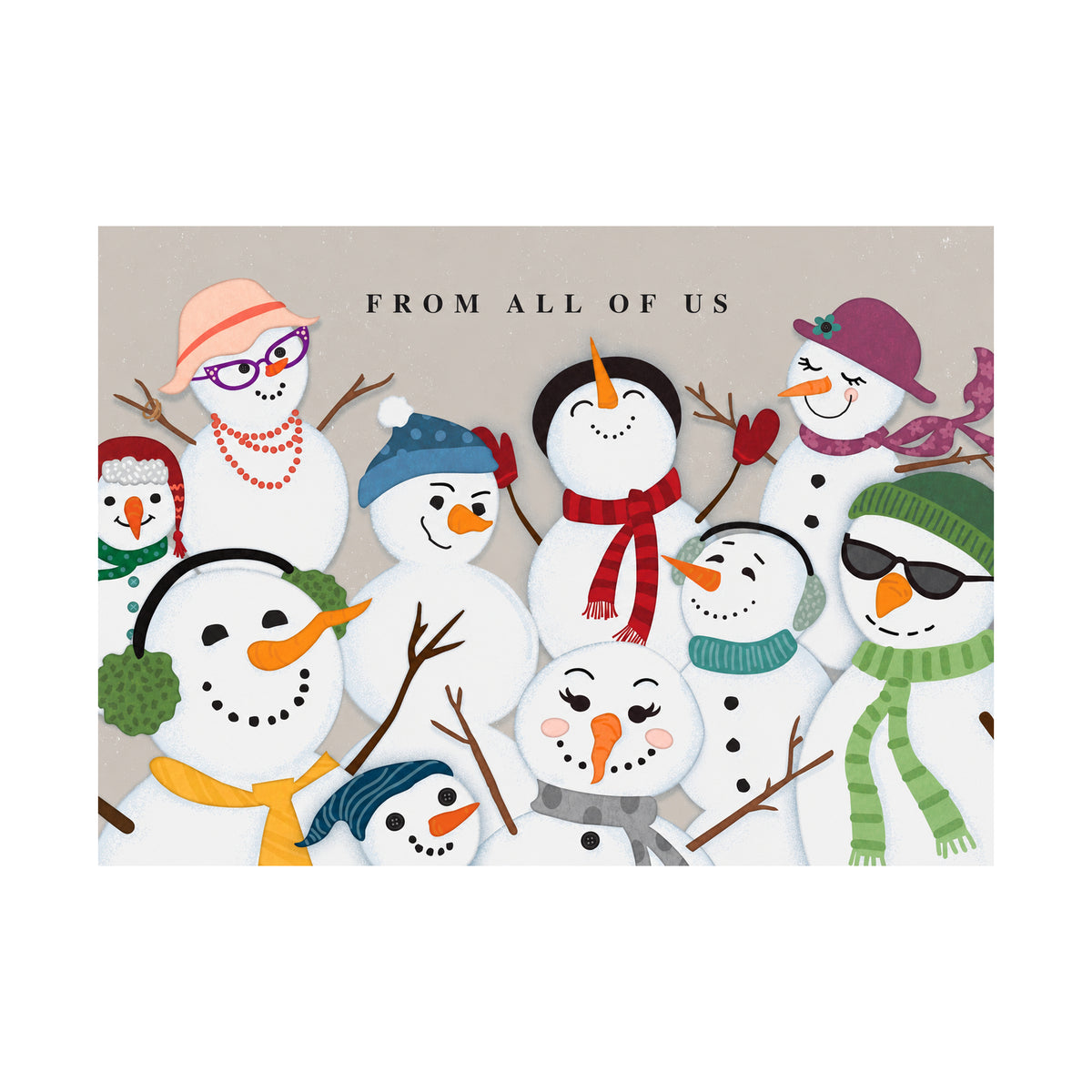 7 x 5 Foldover Card Set 80lb - Snowman Festivities