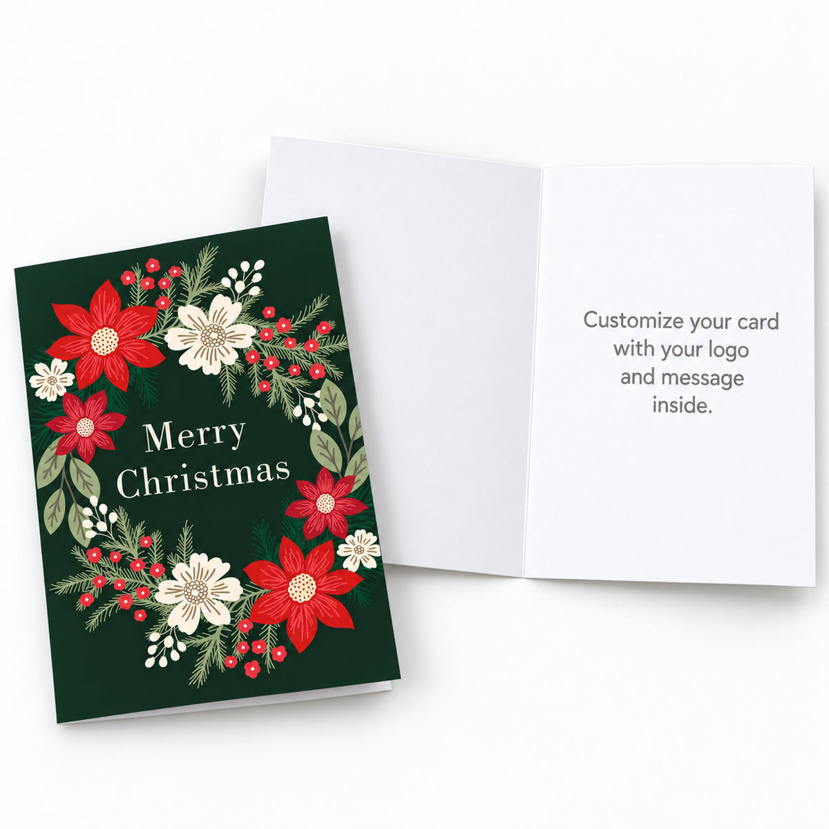 5 x 7 Foldover Card Set 80lb - Yuletide Wreath