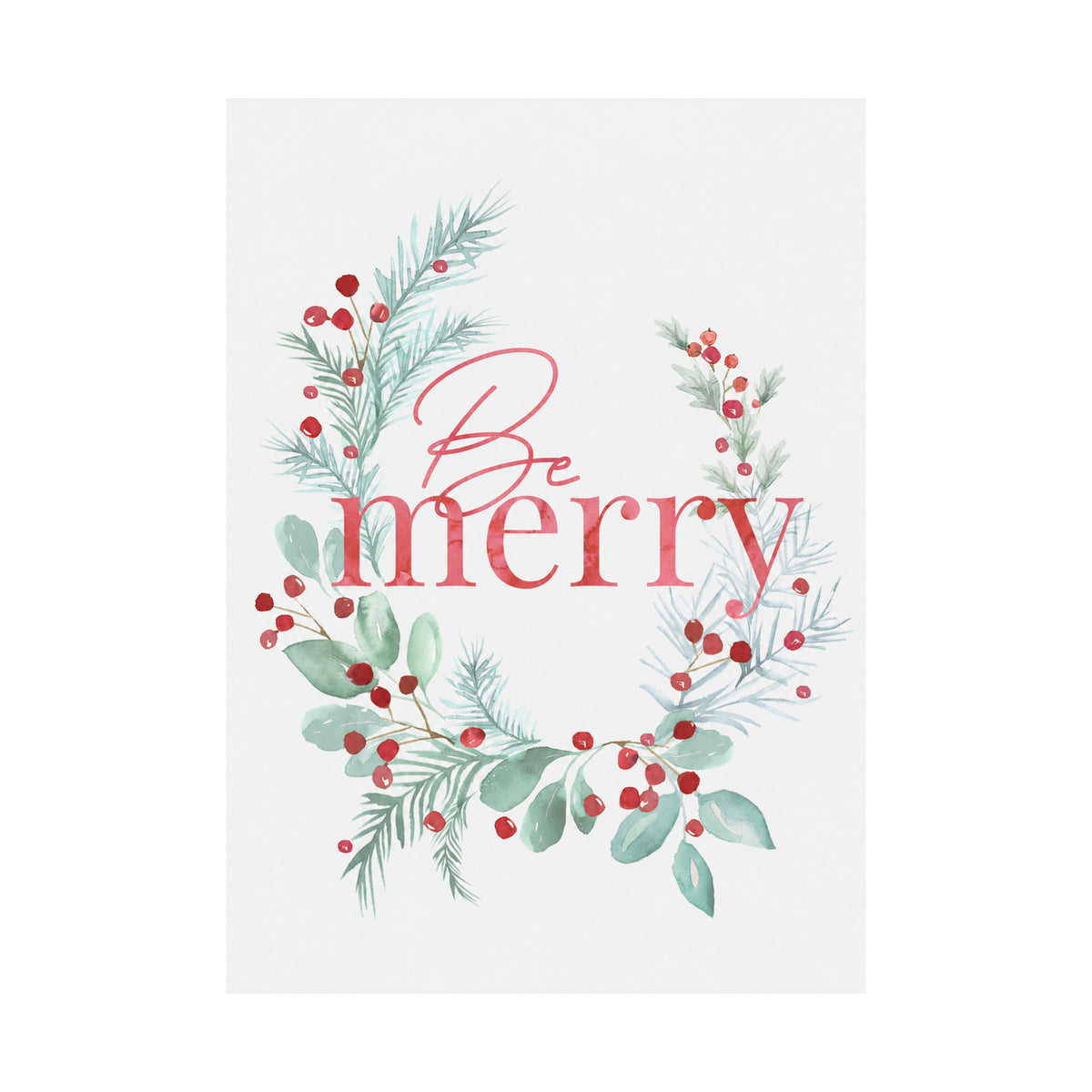 5 x 7 Foldover Card Set 80lb - Merry Greenery