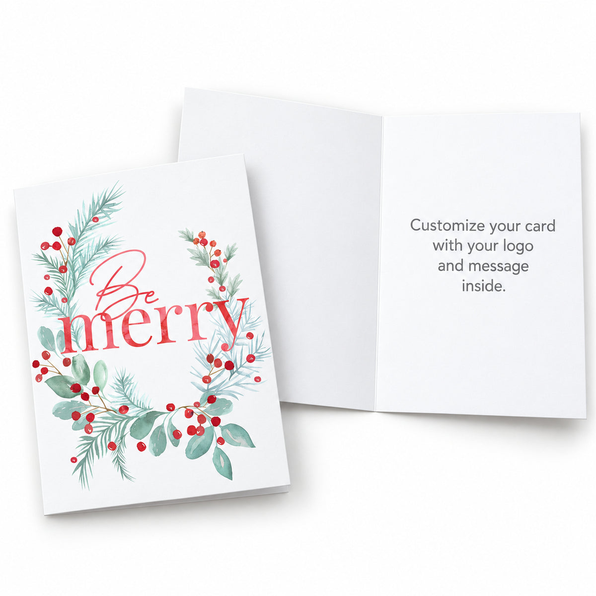 5 x 7 Foldover Card Set 80lb - Merry Greenery