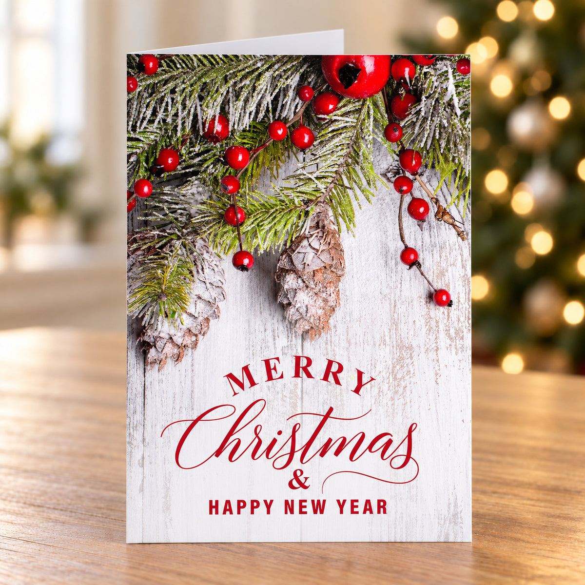 5 x 7 Foldover Card Set 80lb - Rustic Sprigs Holiday Calendar