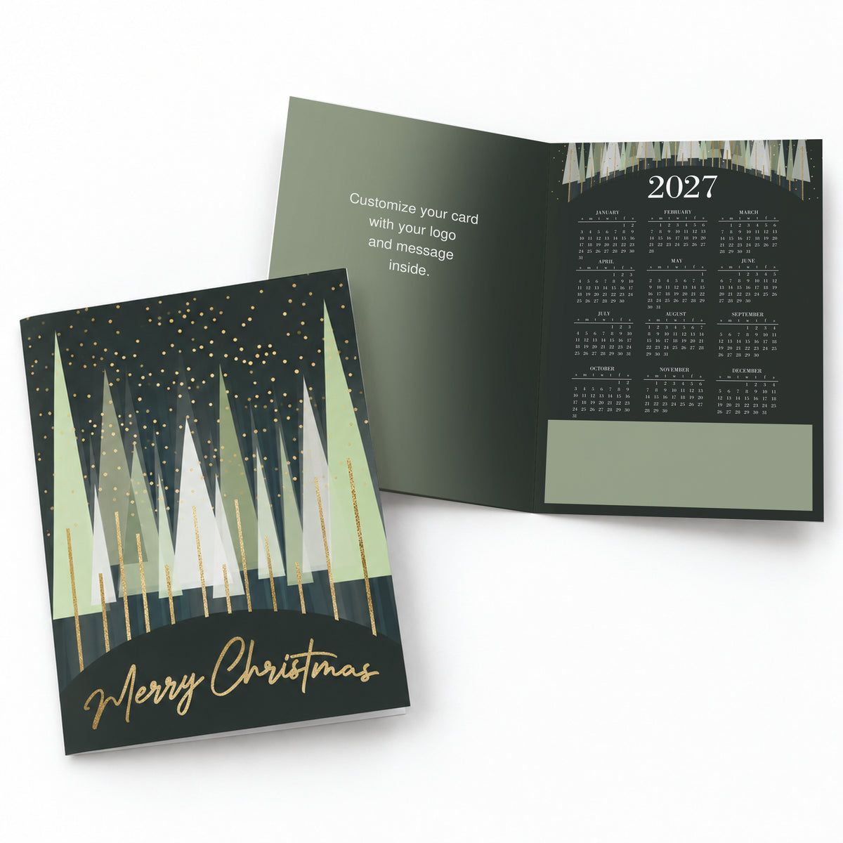 5 x 7 Foldover Card Set 80lb - Hunter Forest Holiday Calendar