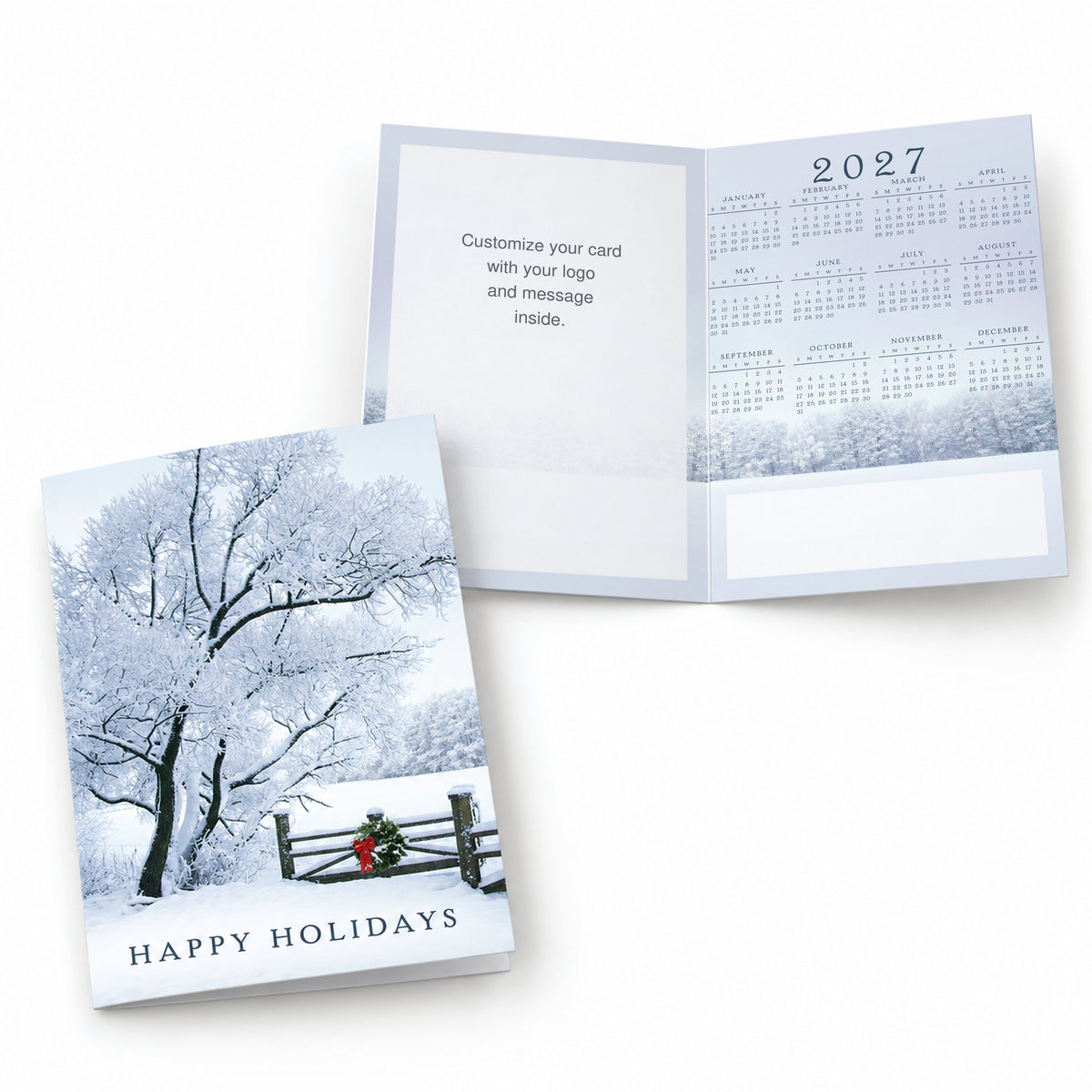 5 x 7 Foldover Card Set 80lb - Frosty Winter Holiday Calendar