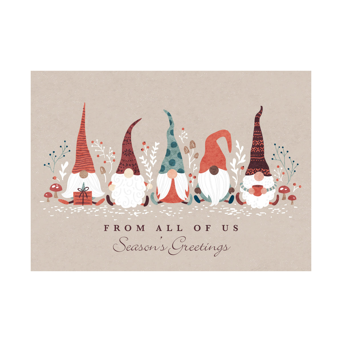 7 x 5 Foldover Card Set 80lb - Santa's Friends