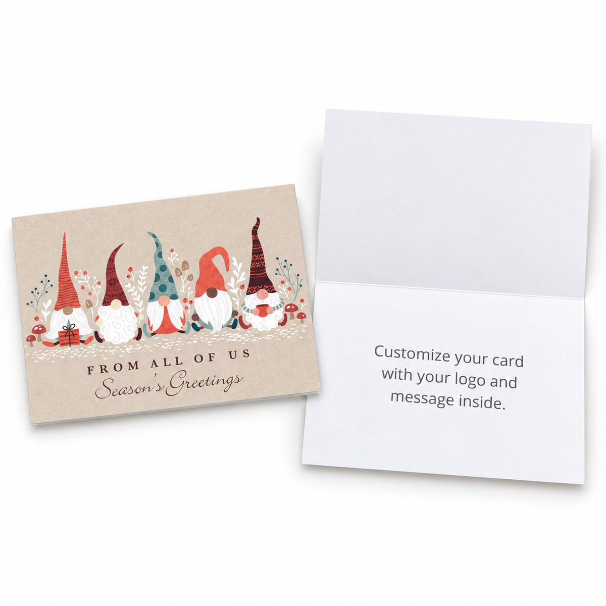 7 x 5 Foldover Card Set 80lb - Santa's Friends