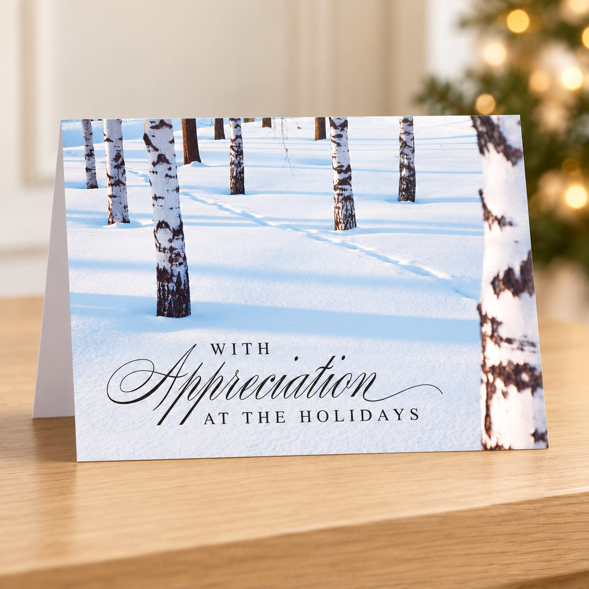 7 x 5 Foldover Card Set 80lb - Winter Gratitude