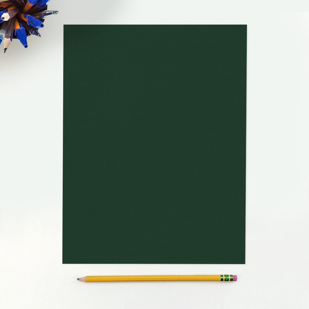 Dark Green Linen 100lb 8 1/2 x 11 Cardstock