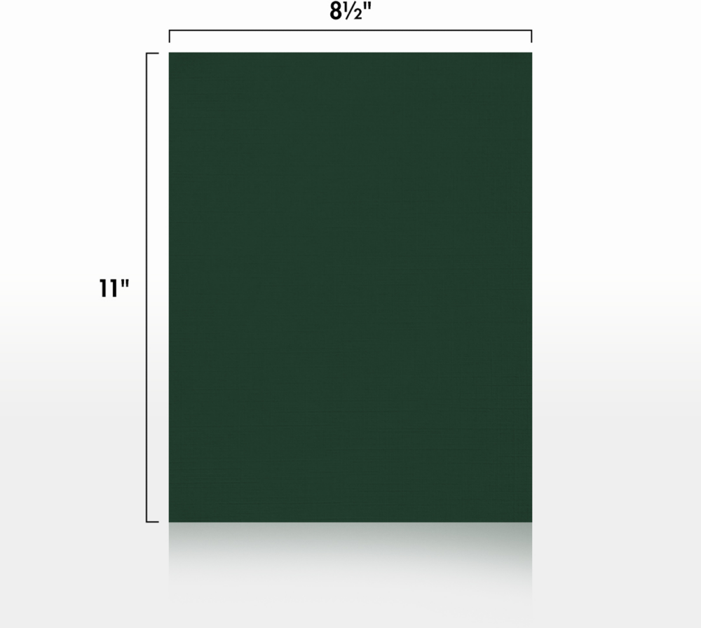 Dark Green Linen 100lb 8 1/2 x 11 Cardstock