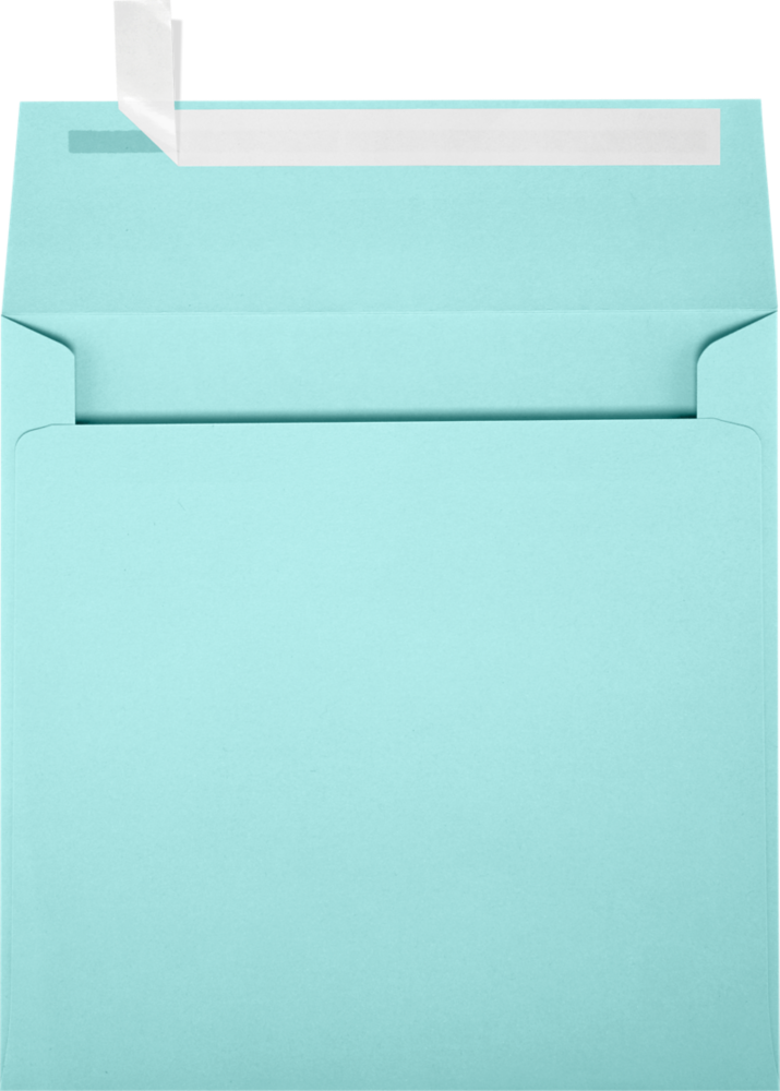 Seafoam Aqua Blue 32lb 5 1/4 x 5 1/4 Square Envelopes with Peel & Seal