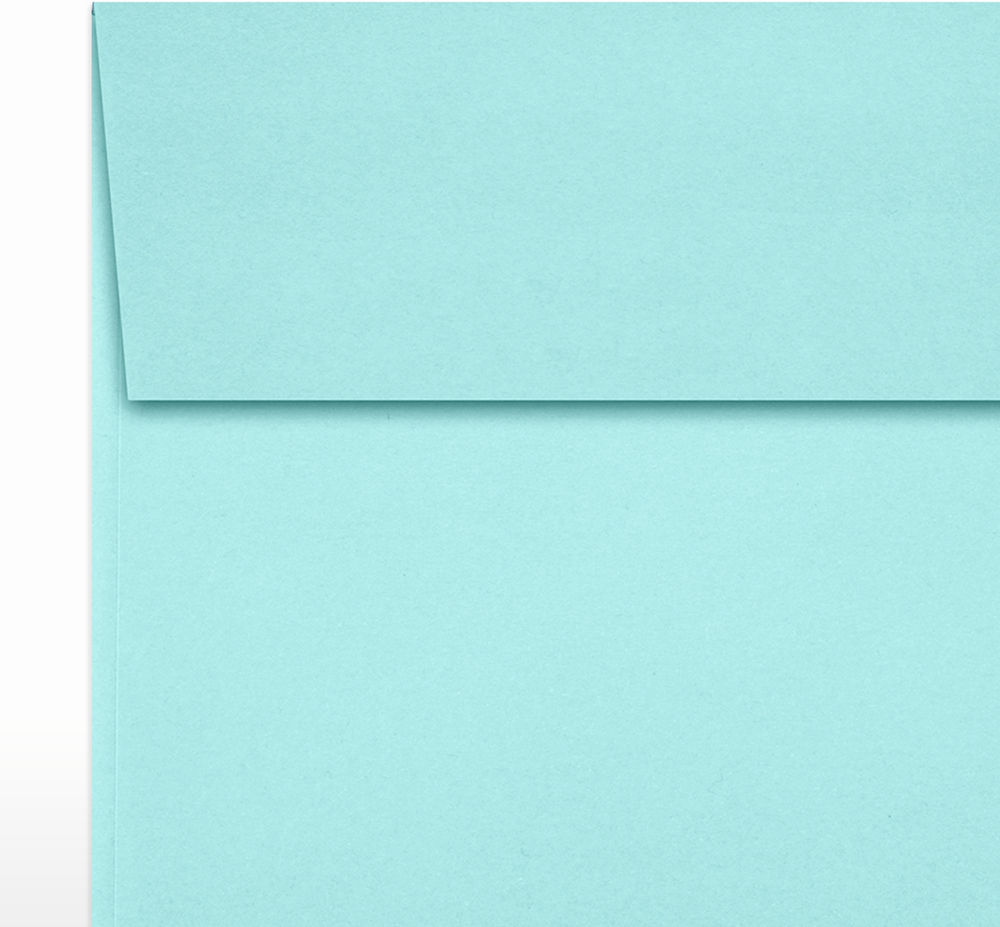 Seafoam Aqua Blue 32lb 5 1/4 x 5 1/4 Square Envelopes with Peel & Seal