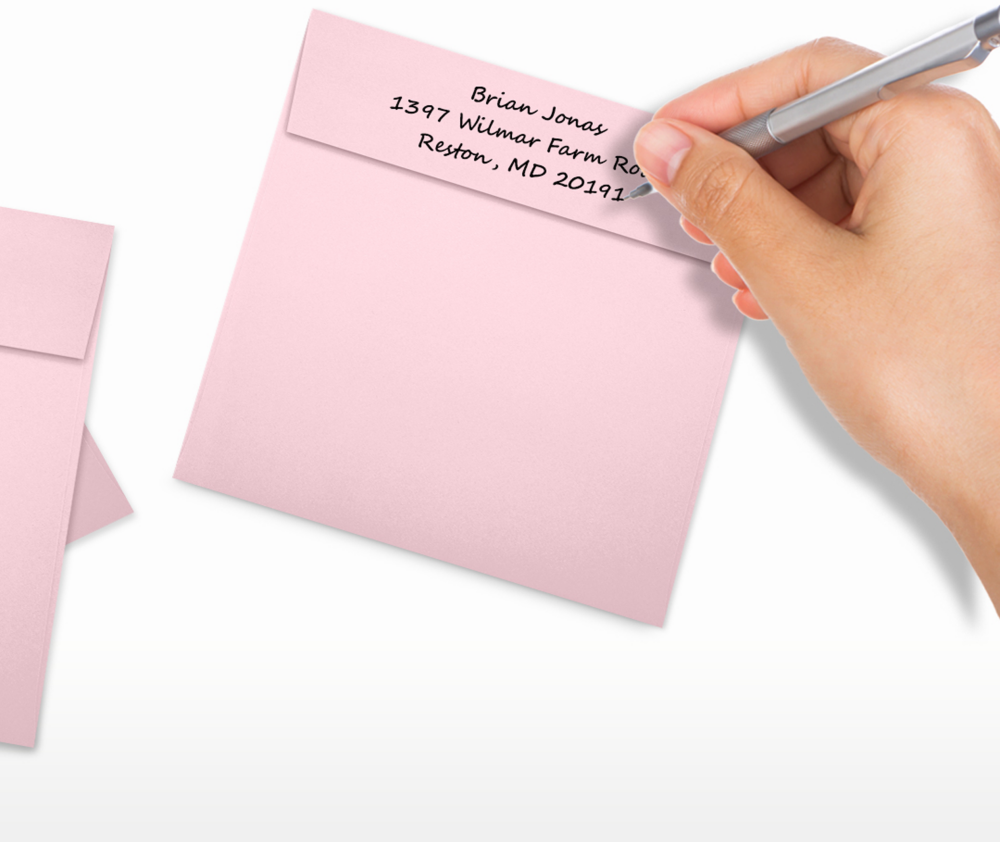 Baby Candy Pink 32lb 5 1/4 x 5 1/4 Square Envelopes with Peel & Seal
