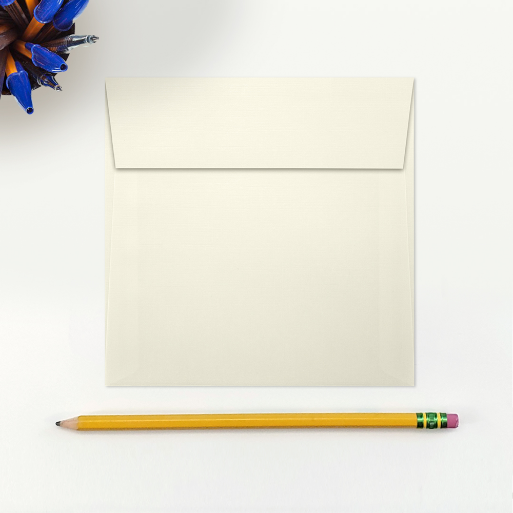 Natural Linen 32lb 5 1/4 x 5 1/4 Square Envelopes with Peel & Seal