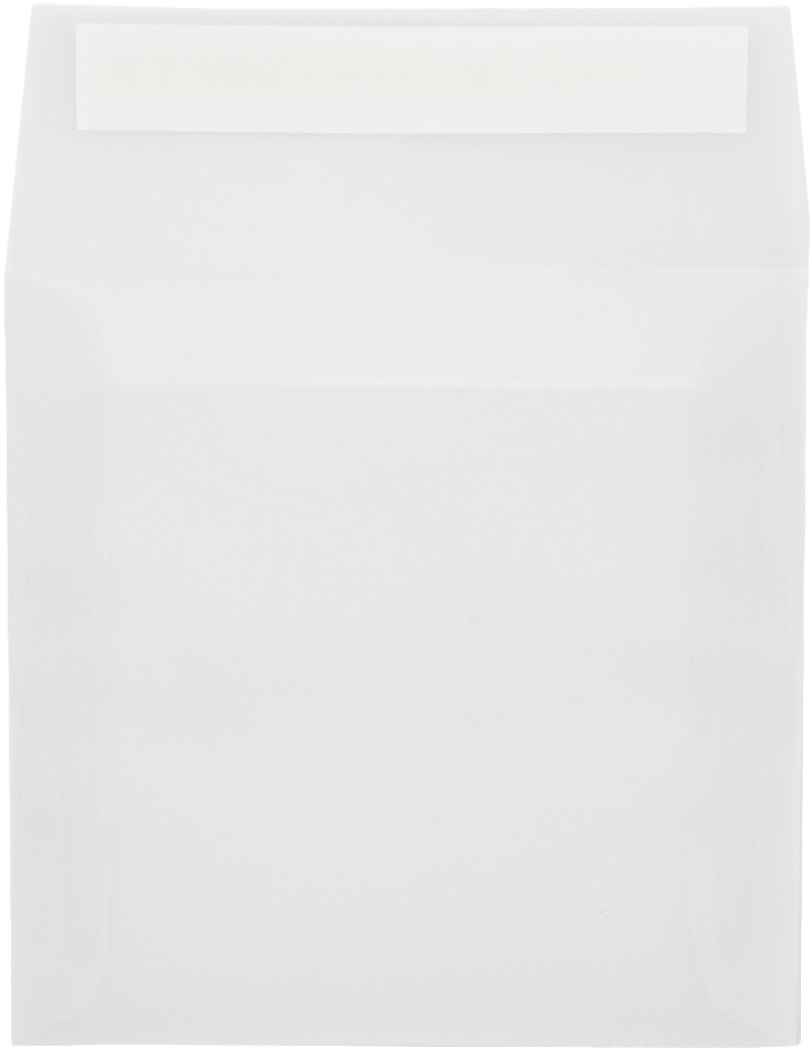 Clear Translucent 30lb 5 1/2 x 5 1/2 Square Envelopes with Peel & Seal