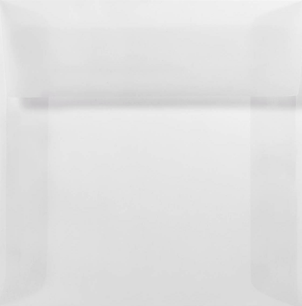Clear Translucent 30lb 5 1/2 x 5 1/2 Square Envelopes with Peel & Seal