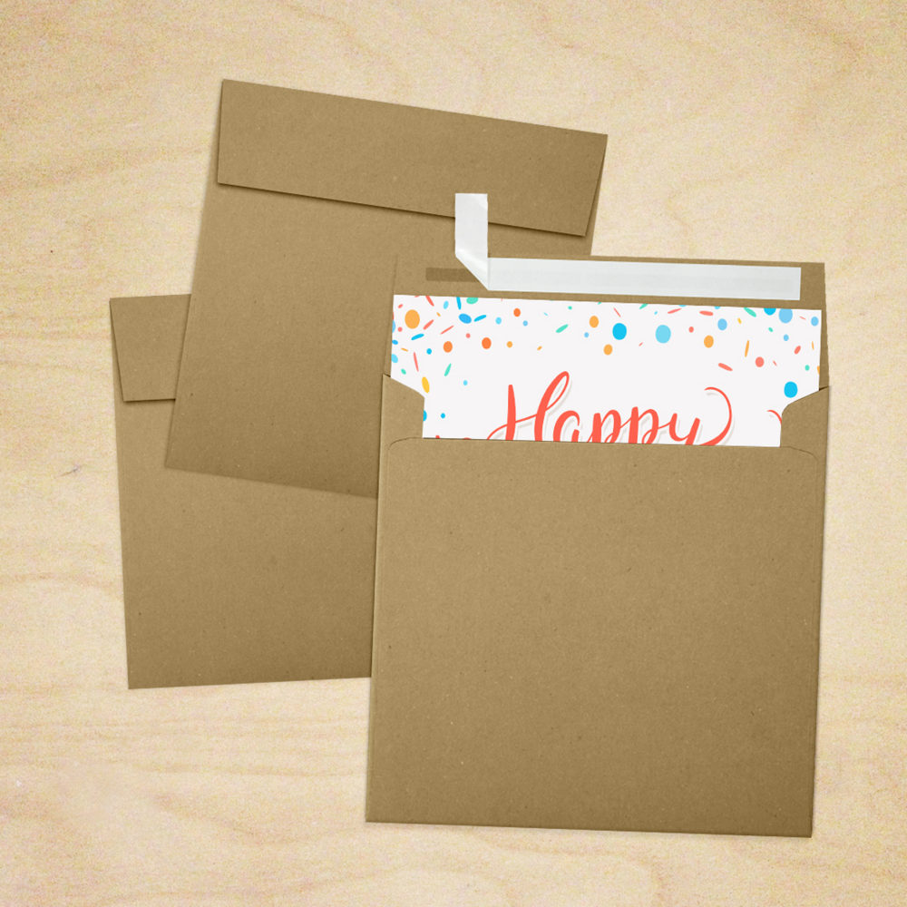 Grocery Bag 28lb 5 1/2 x 5 1/2 Square Envelopes with Peel & Seal