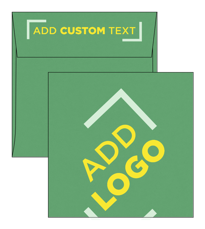 Holiday Green 32lb 6 x 6 Square Envelopes with Peel & Seal